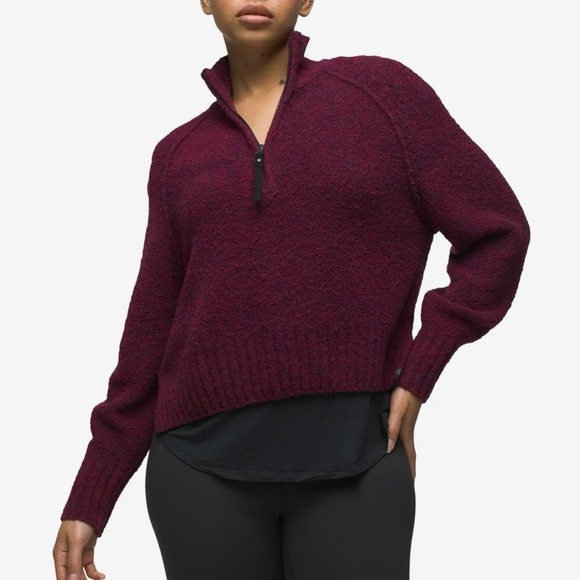 PRANA Mulberry Blazing Star Sweater Half-Zip Pullover Wool Sweatshirt Size XL - Picture 1 of 13